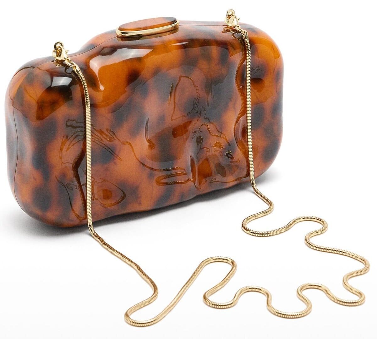 El bolso clutch de fiesta irregular en color marrón de Parfois