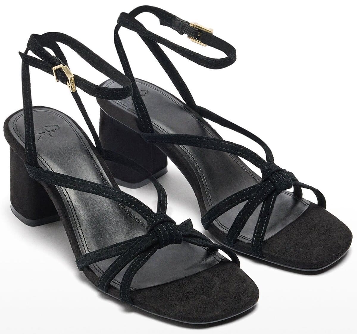 Las sandalias de piel con tiras en color negro de Parfois