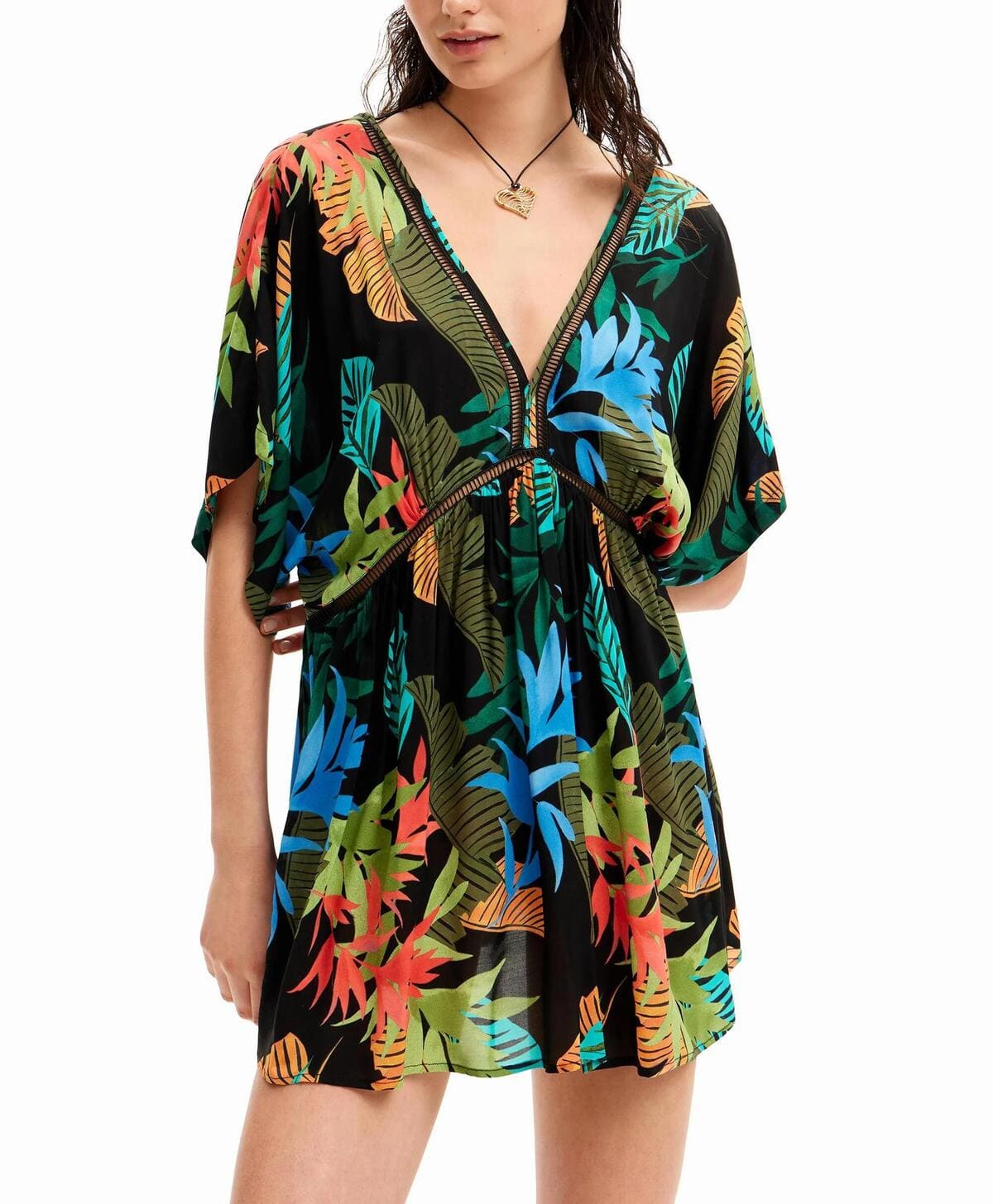 Vestido túnica tropical