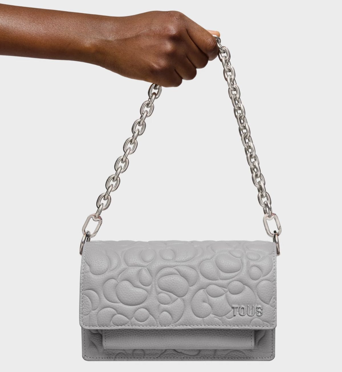 Bandolera pequeña de piel gris Audree TOUS Greta