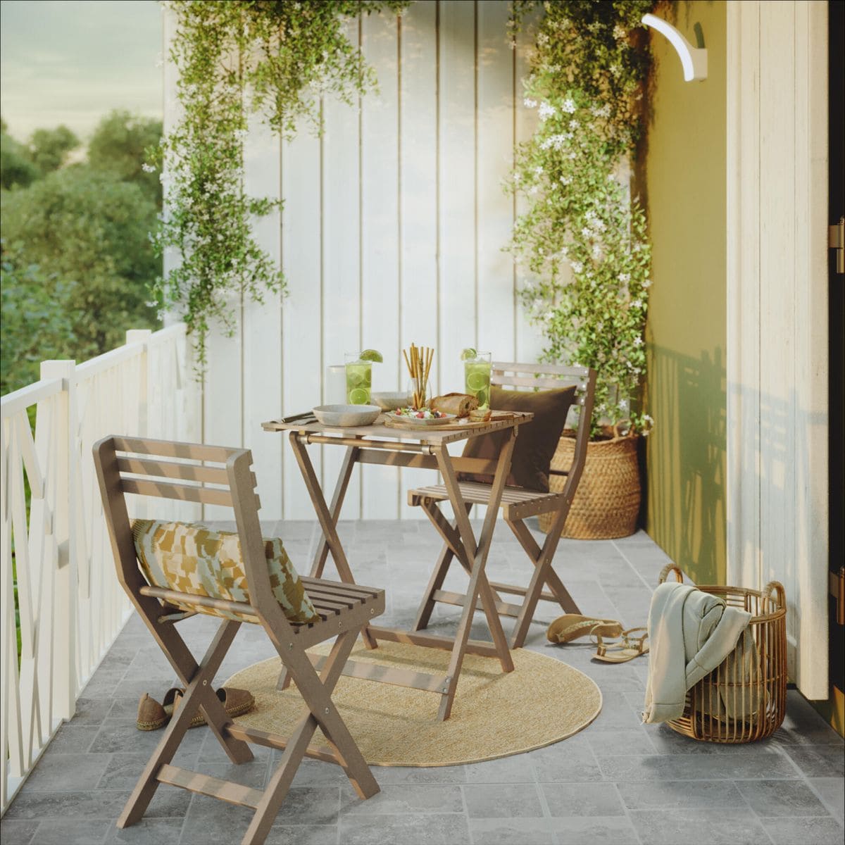El set de muebles de balcón Origami para dos personas de Leroy Merlin