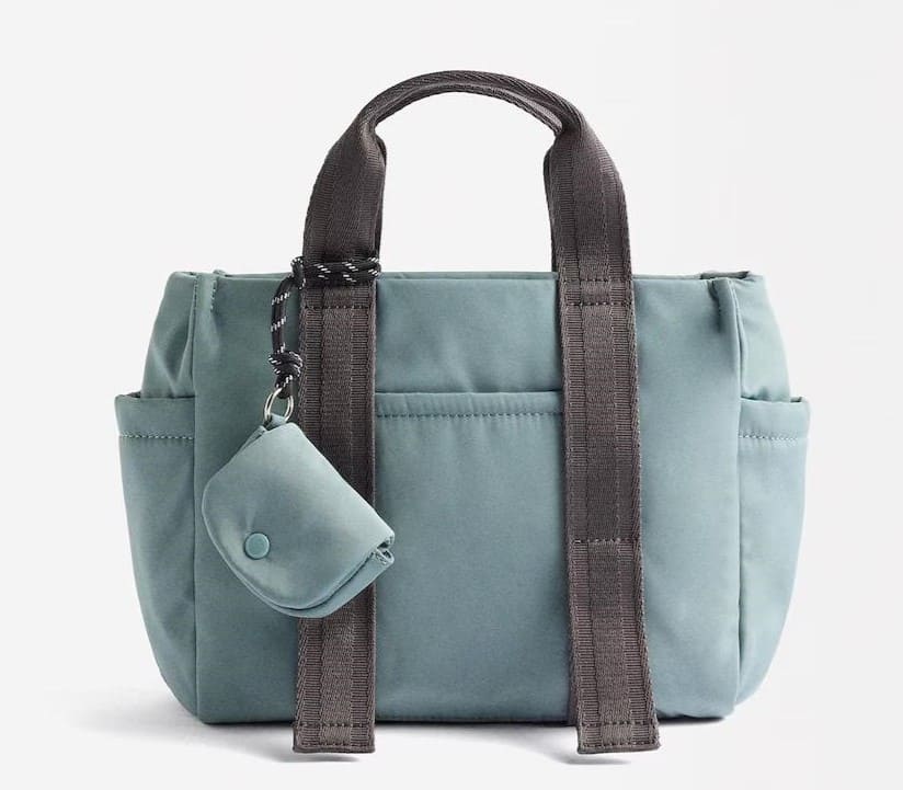 Bolso de mano estilo tote con cierre de cremallera y monedero extraíble