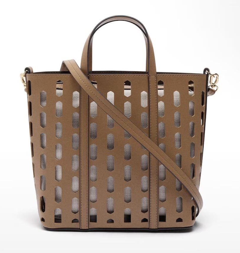 Bolso de mano estilo tote convertible a bandolera con neceser extraíble en liso