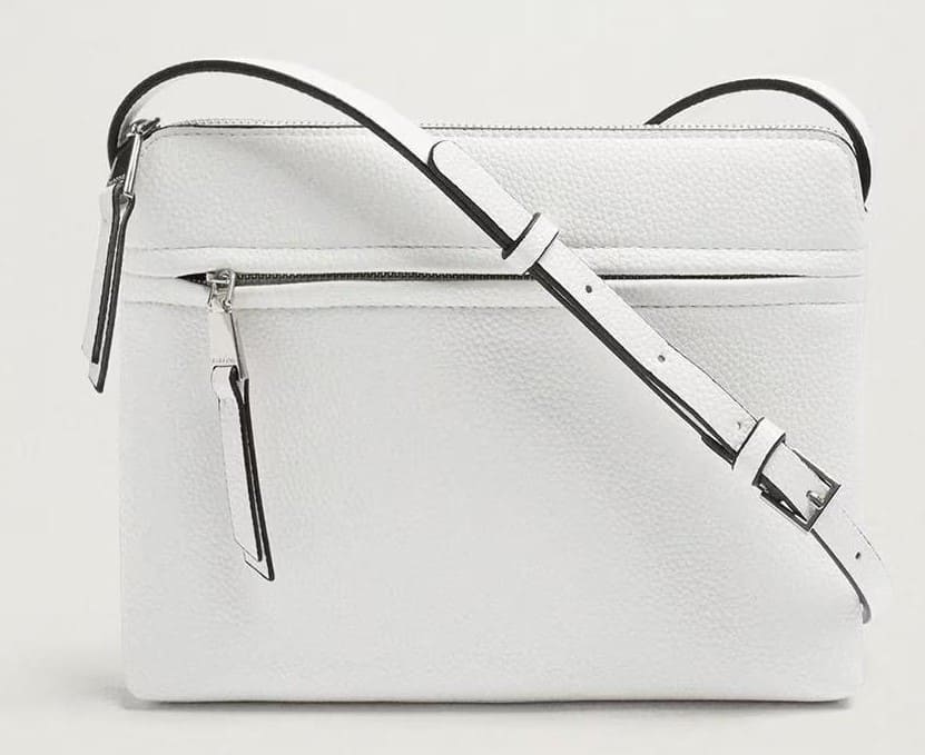 Bandolera con varios compartimentos y cierre de cremallera en liso