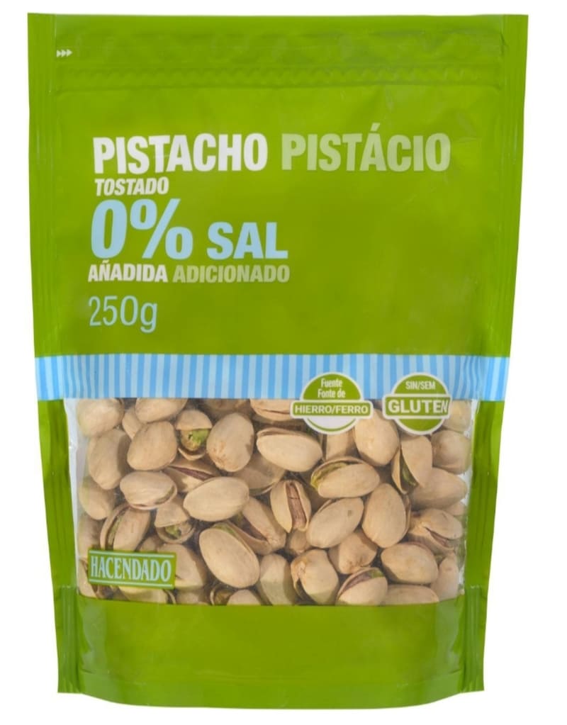 Pistacho tostado Hacendado sin sal añadida