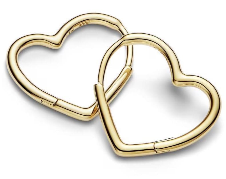 Pendientes de aro con forma de corazón asimétrico, Pandora