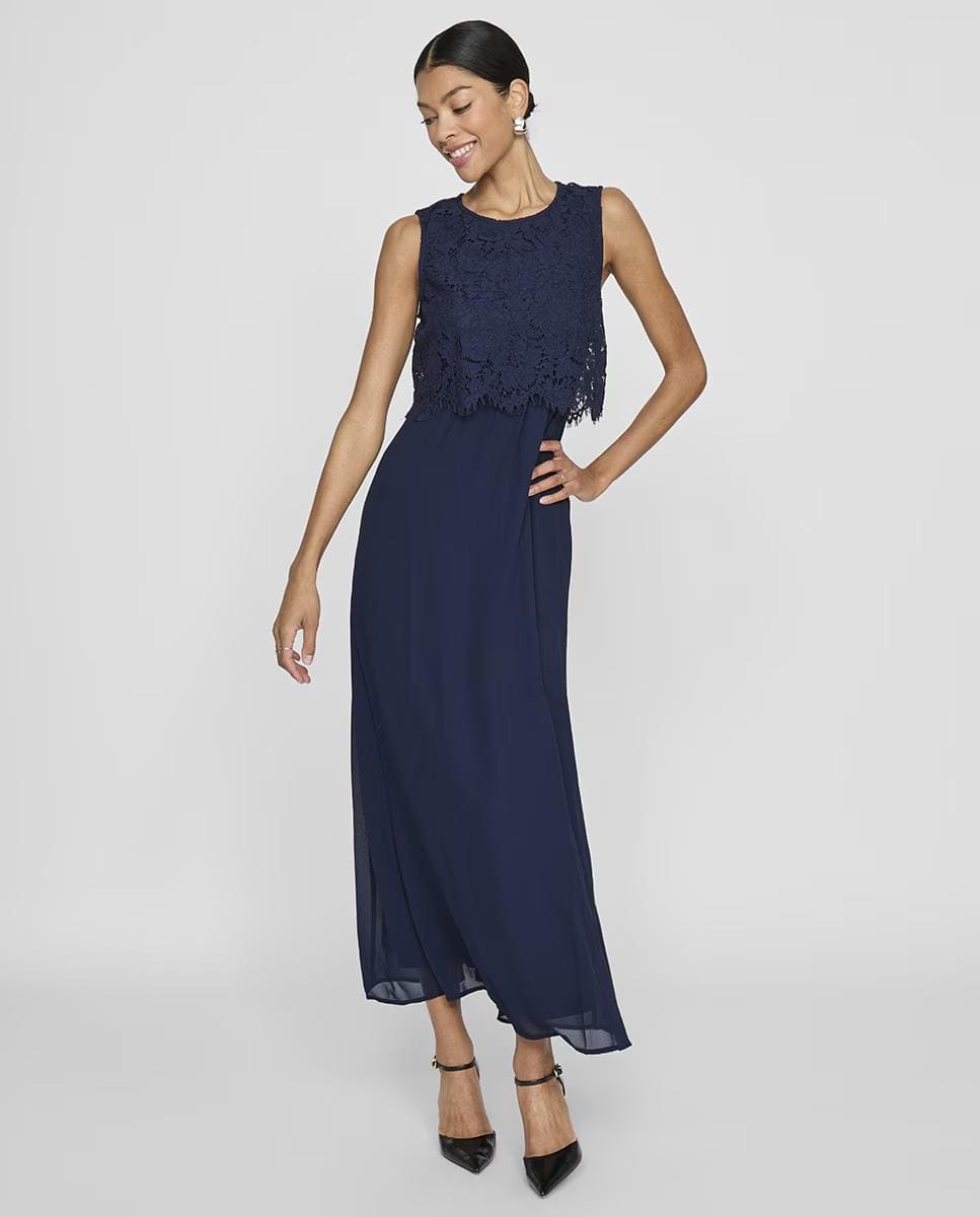 Vestido largo de encaje