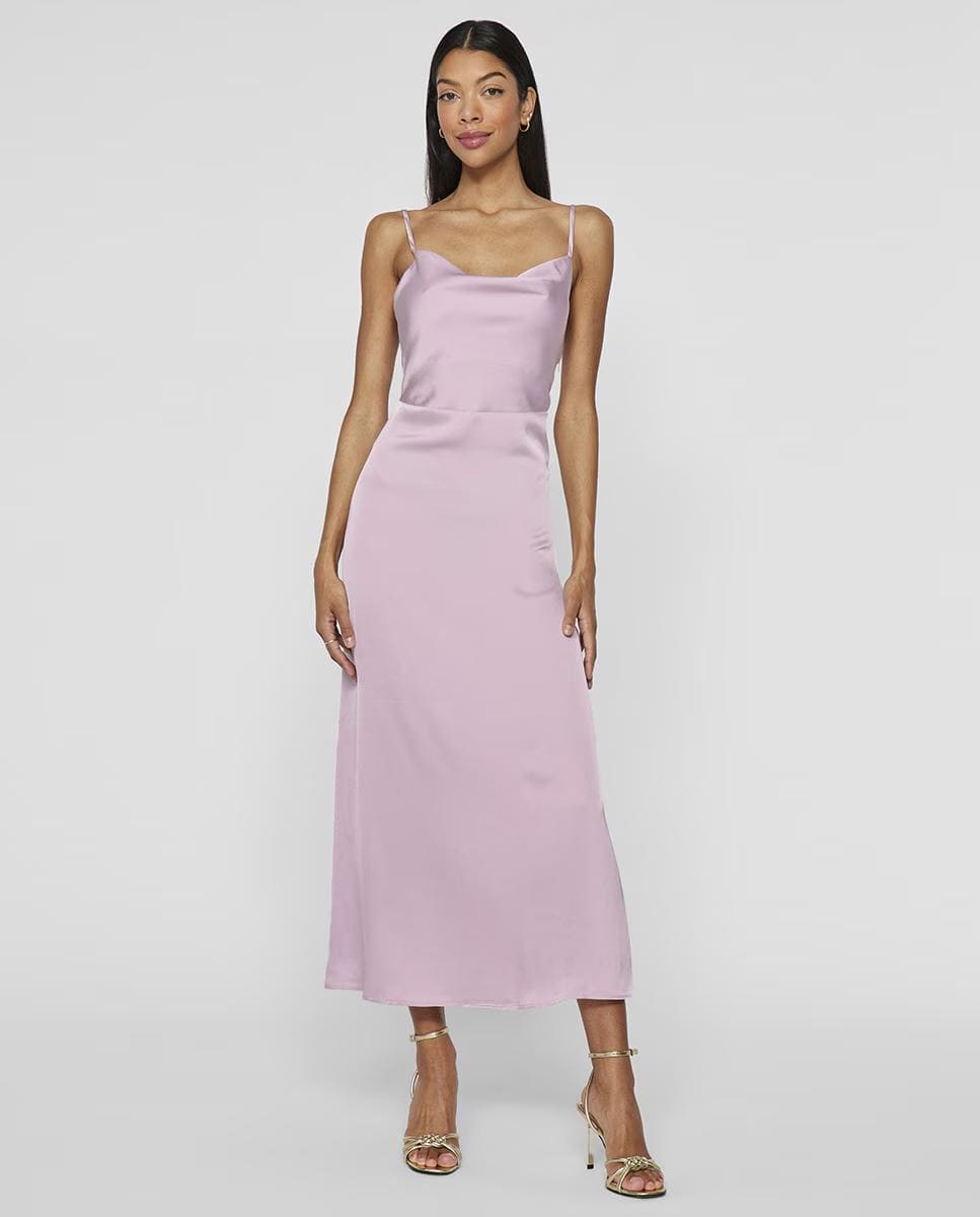 Vestido satinado con tirantes