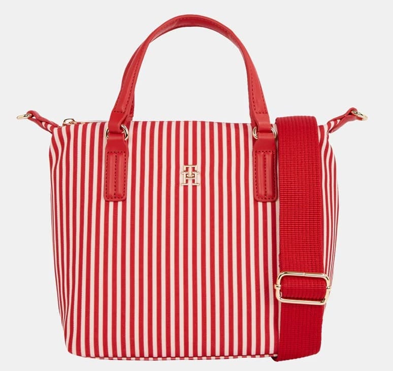 El bolso estilo mini tote con rayas en color rojo de Tommy Hilfiger en El Corte Inglés