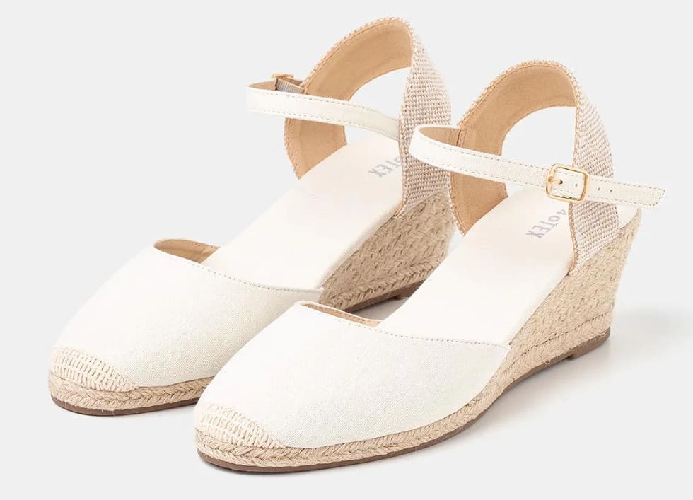 Las sandalias de cuña para mujer TEX en color blanco de Carrefour