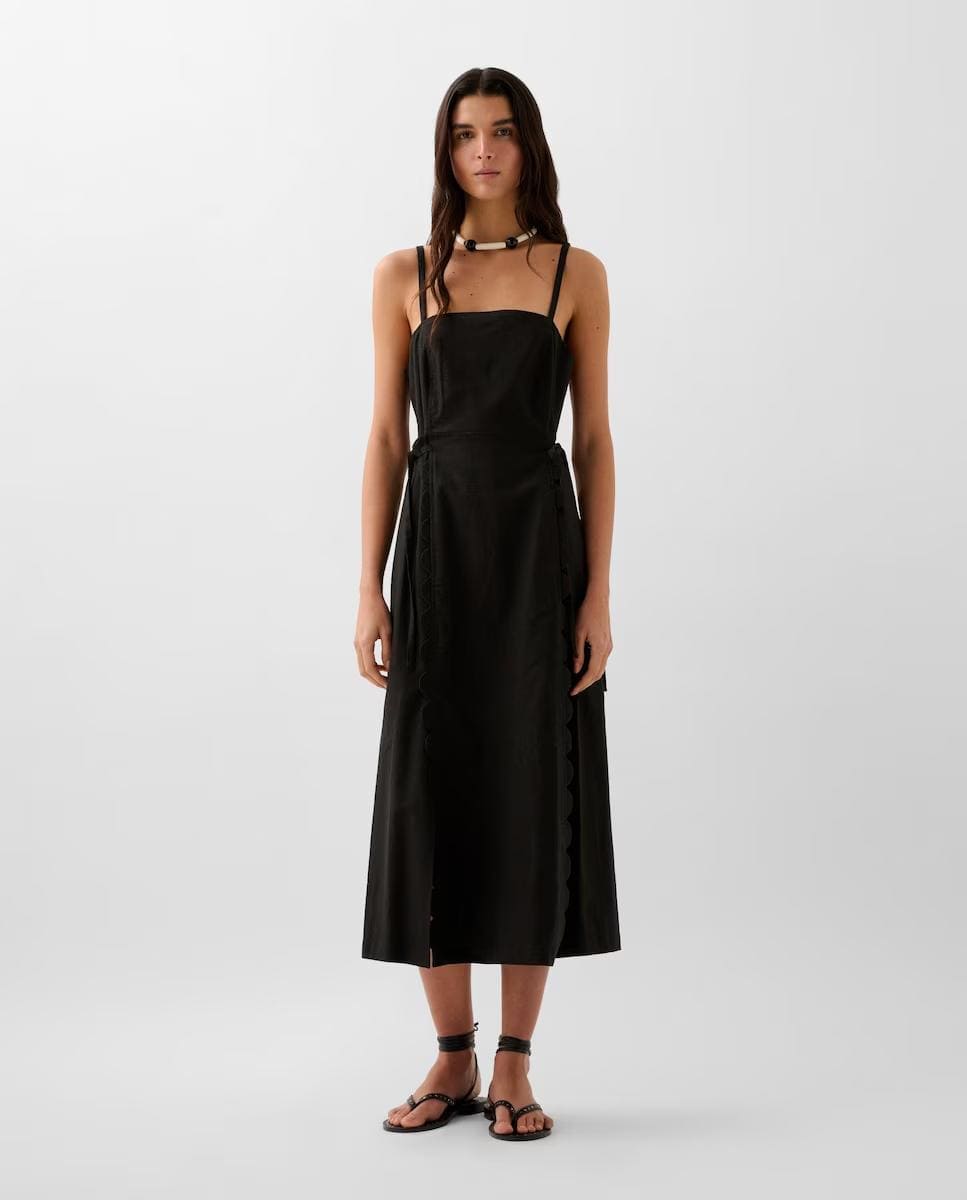 Vestido midi con cierre de cremallera, Scalpers