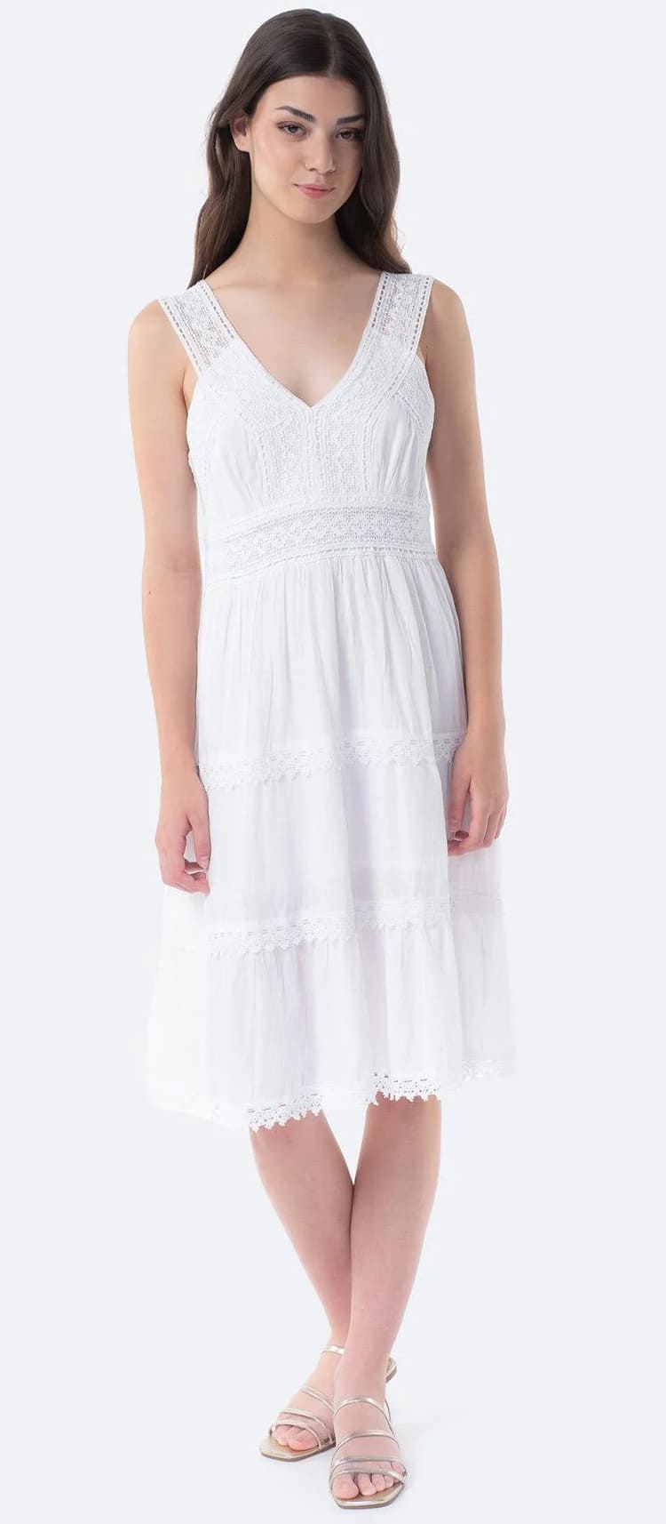 El vestido ibicenco midi con tirantes para mujer TEX de Carrefour