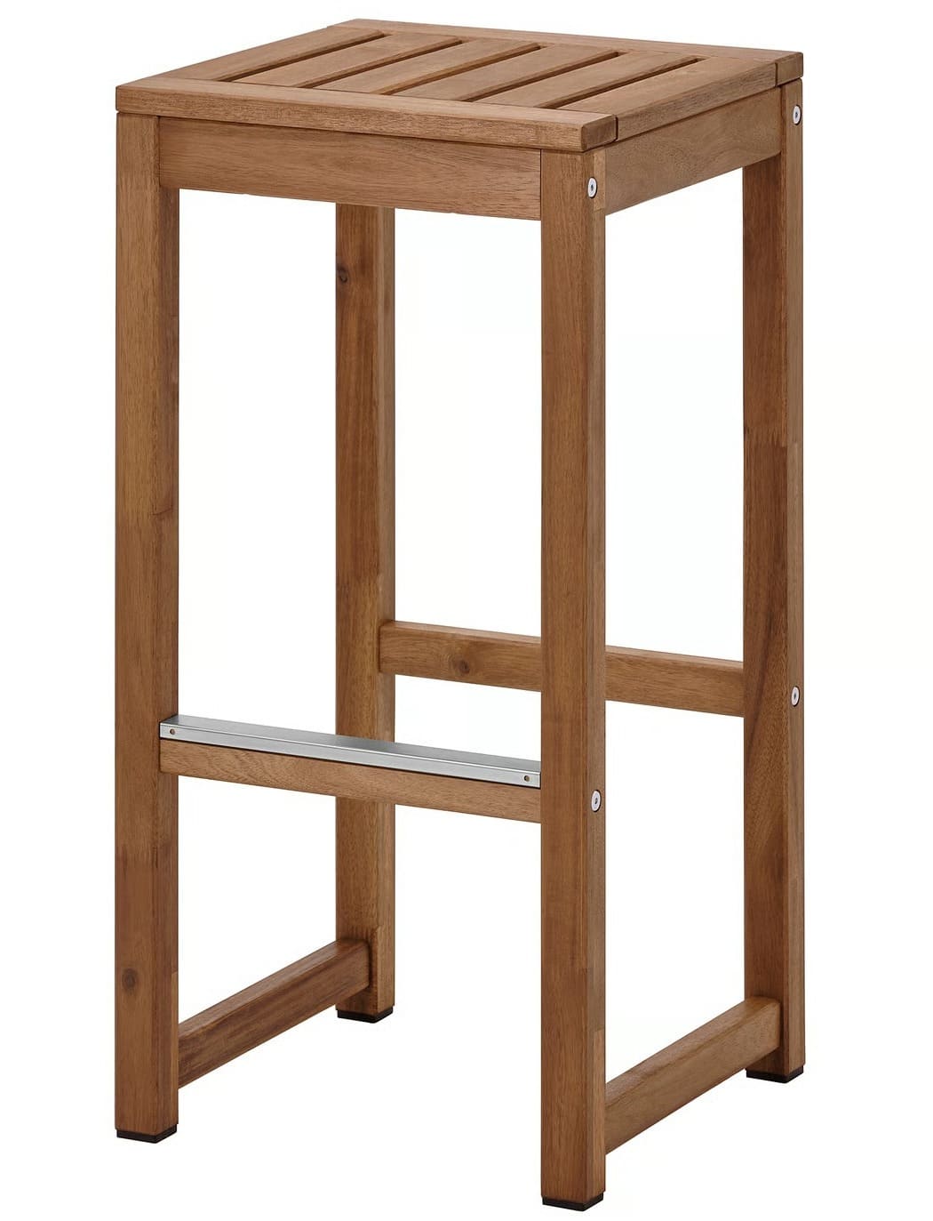 El taburete alto de exterior con tinte marrón claro NÄMMARÖ de Ikea