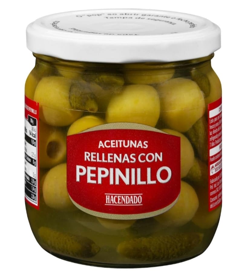 Aceitunas verdes rellenas con pepinillo Hacendado