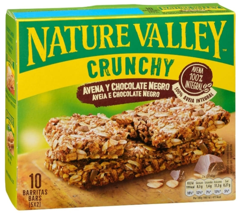Barritas de avena Crunchy Nature Velley con chocolate negro