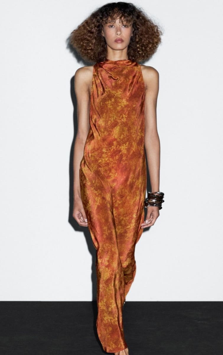 Vestido largo fluido estampado