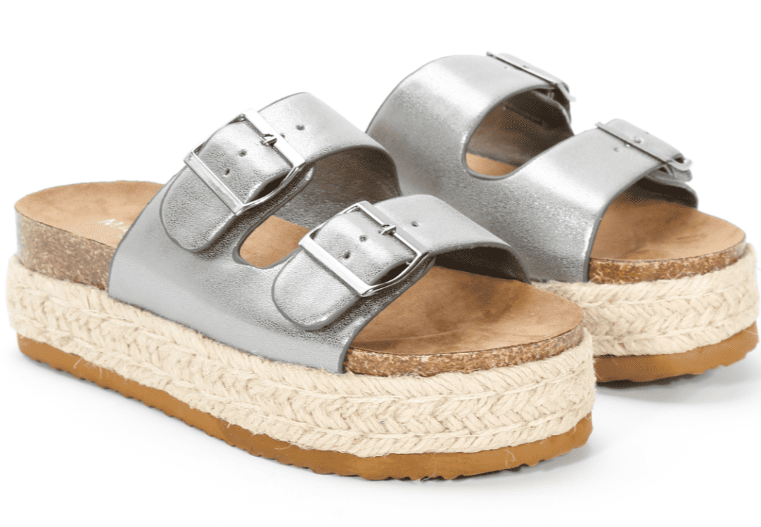 Sandalias plataforma doble hebilla