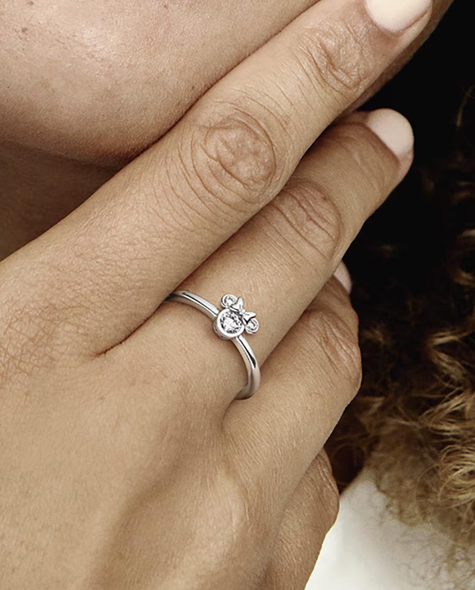 Anillo en plata de ley Cabeza Brillante Minnie Mouse de Disney