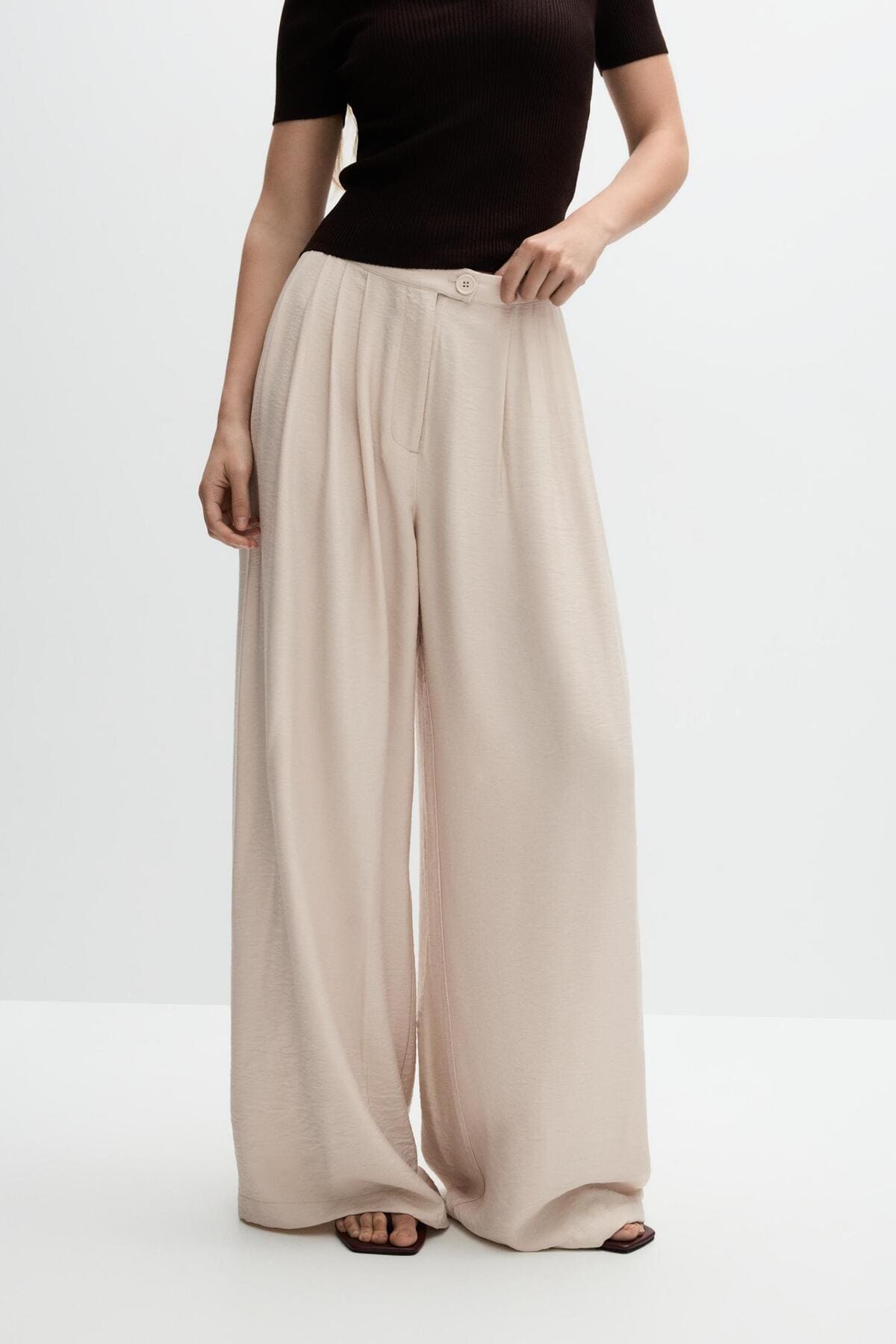 Pantalón satinado wide leg