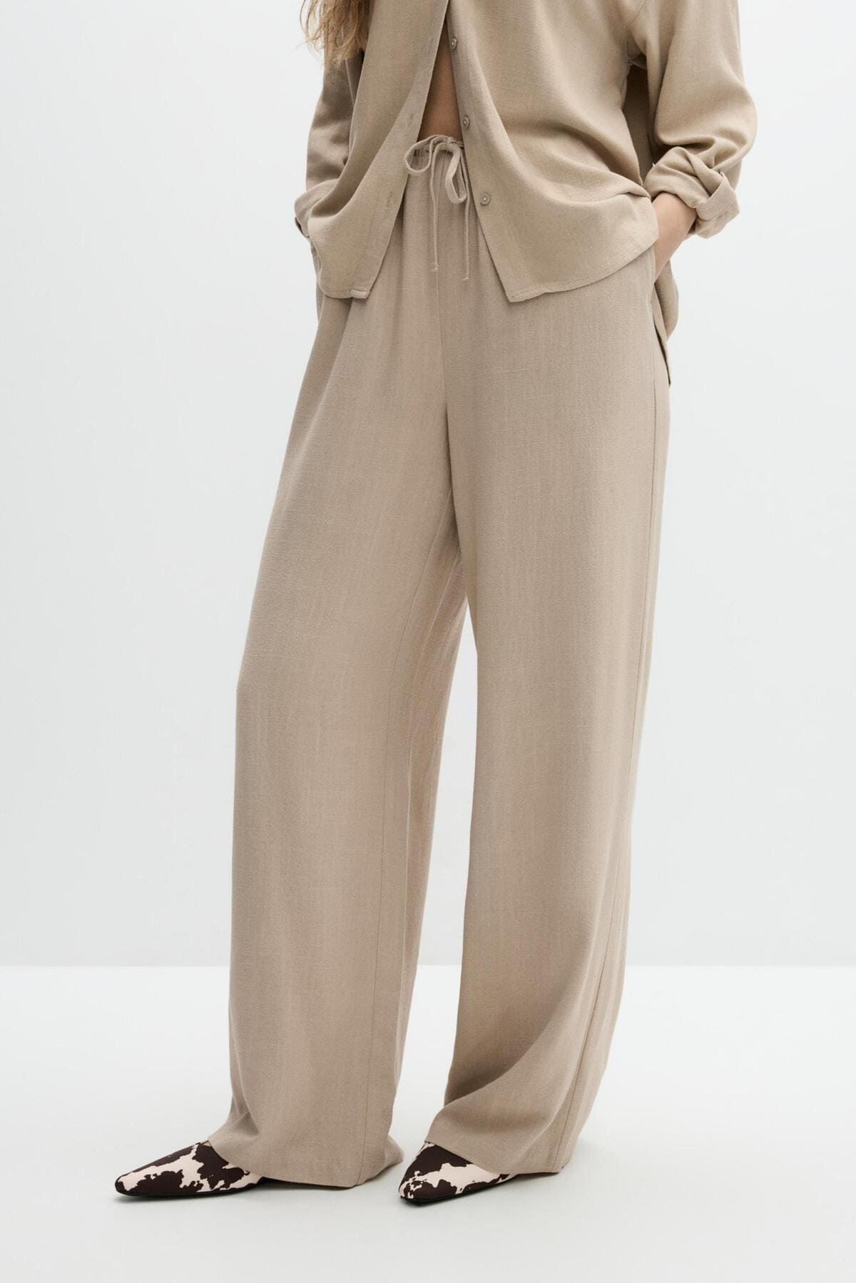 Pantalón rústico wide leg