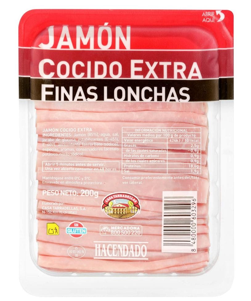 Jamón cocido extra Hacendado 