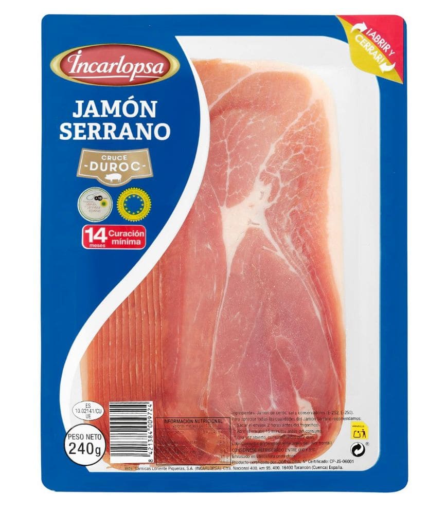 Jamón serrano lonchas Incarlopsa