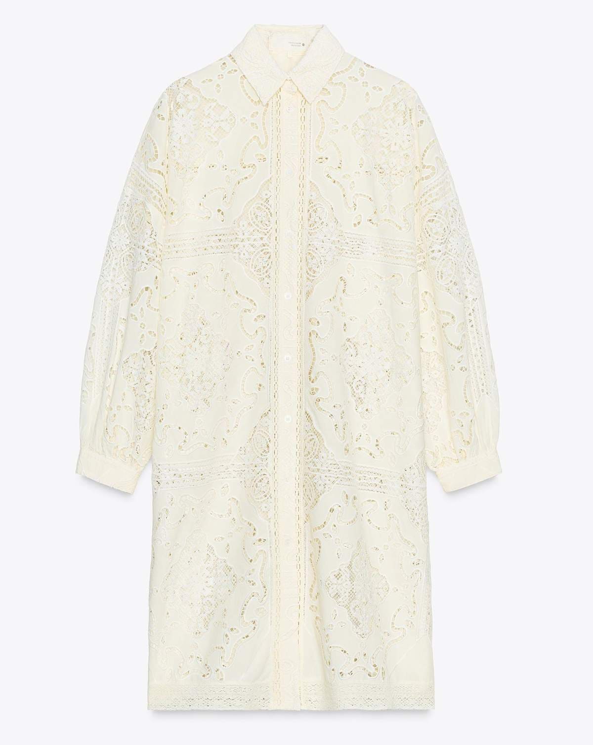 Vestido camisero bordados zw collection de Zara