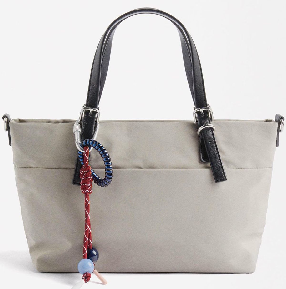 Bolso de mano estilo tote convertible a bandolera con cierre de cremallera y llavero colgante Parfois de El Corte Inglés