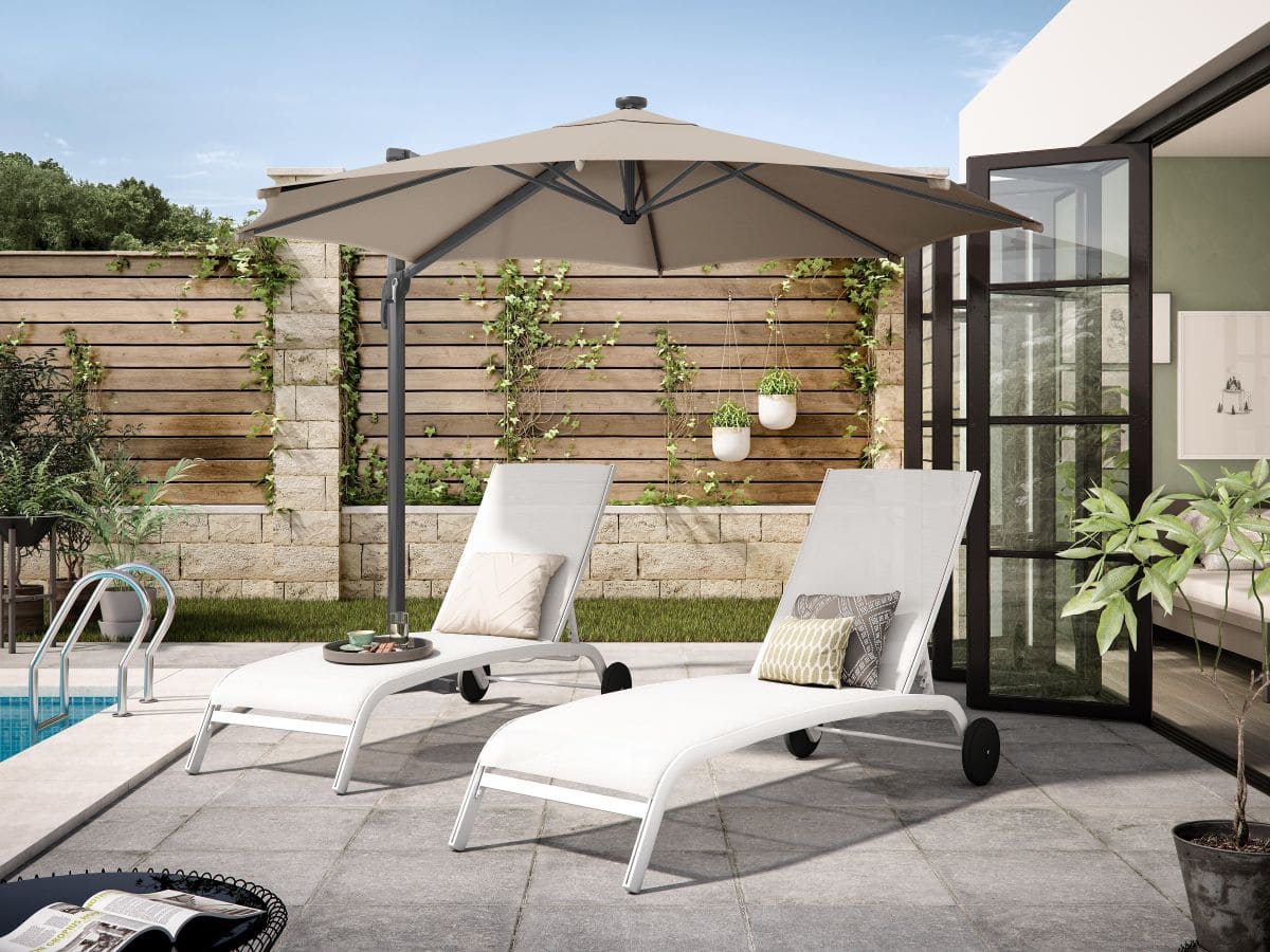 Parasol excéntrico octogonal de aluminio NATERIAL Avea de Leroy Merlin