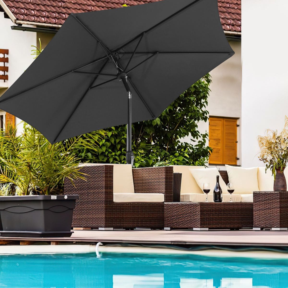 Parasol retráctil con protección UV Seleok de Leroy Merlin