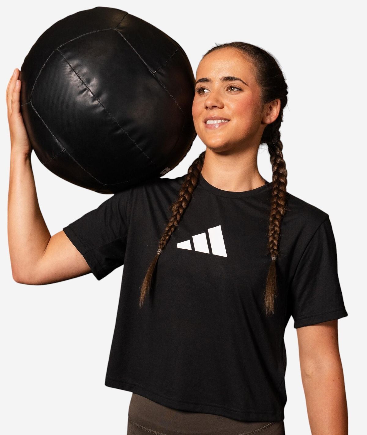 Camiseta crop top logo estampado Adidas de Decathlon