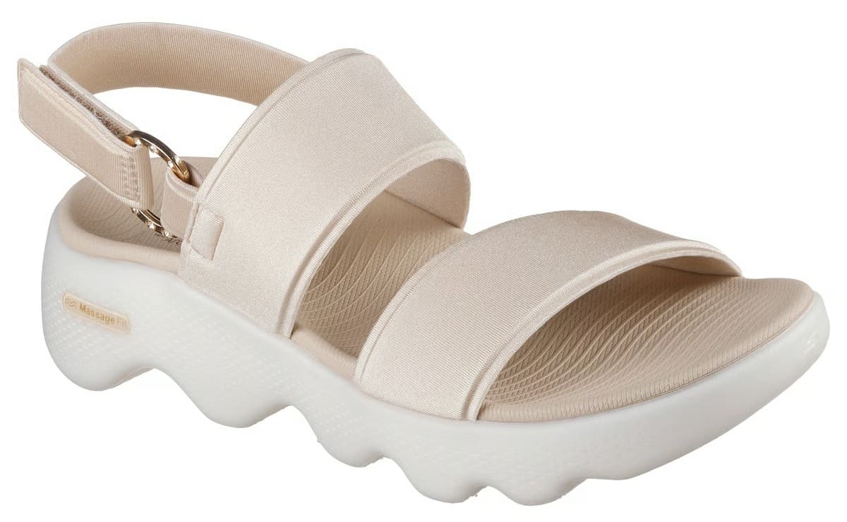 Las sandalias GO WALK Massage Fit - Renee en color natural de Skechers