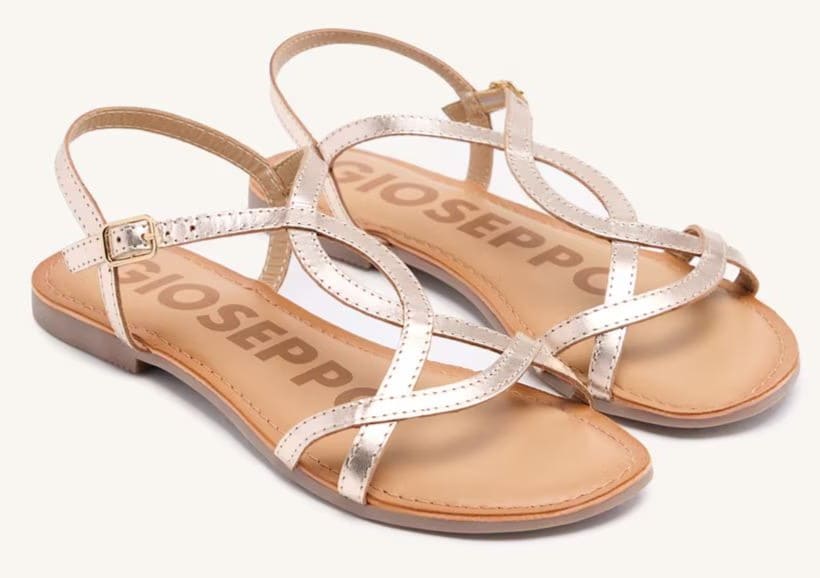 Sandalias planas de piel con tiras y plantilla acolchada