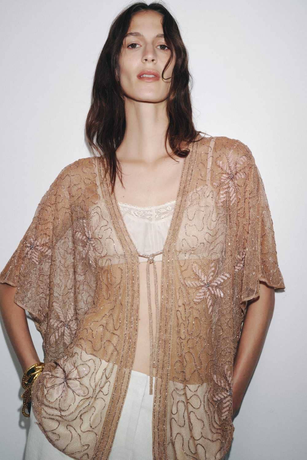 Blusa bordados zw collection de Zara