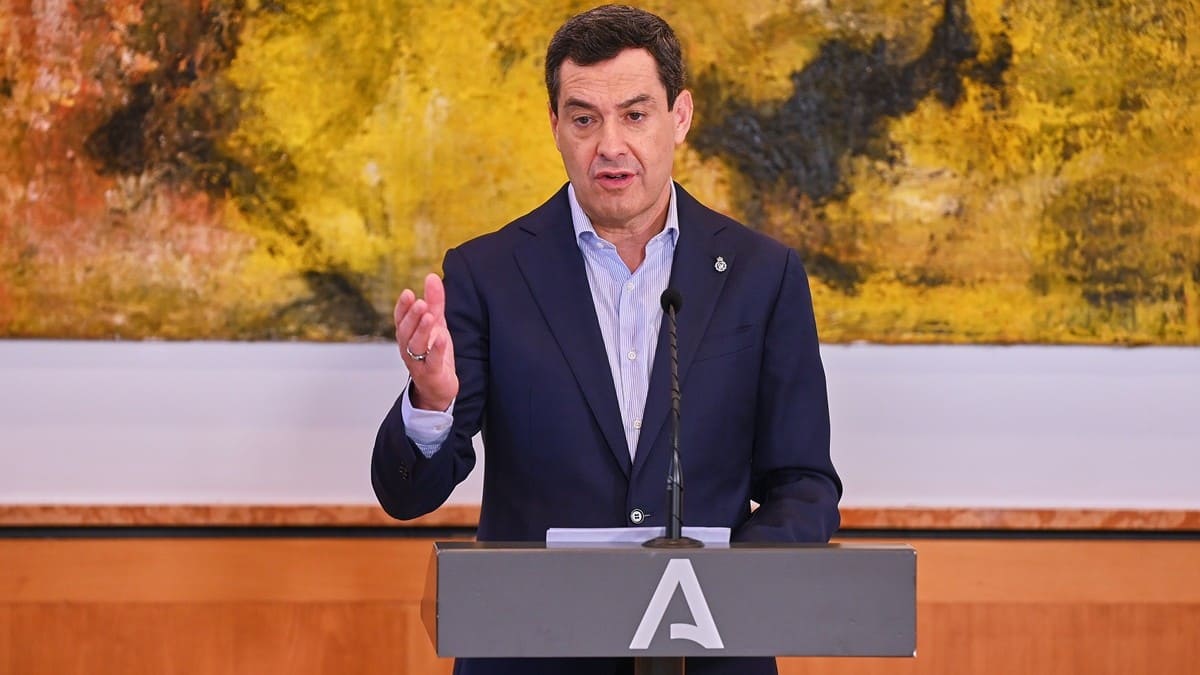 Juanma Moreno, durante su intervención pública | Salvador López Medina