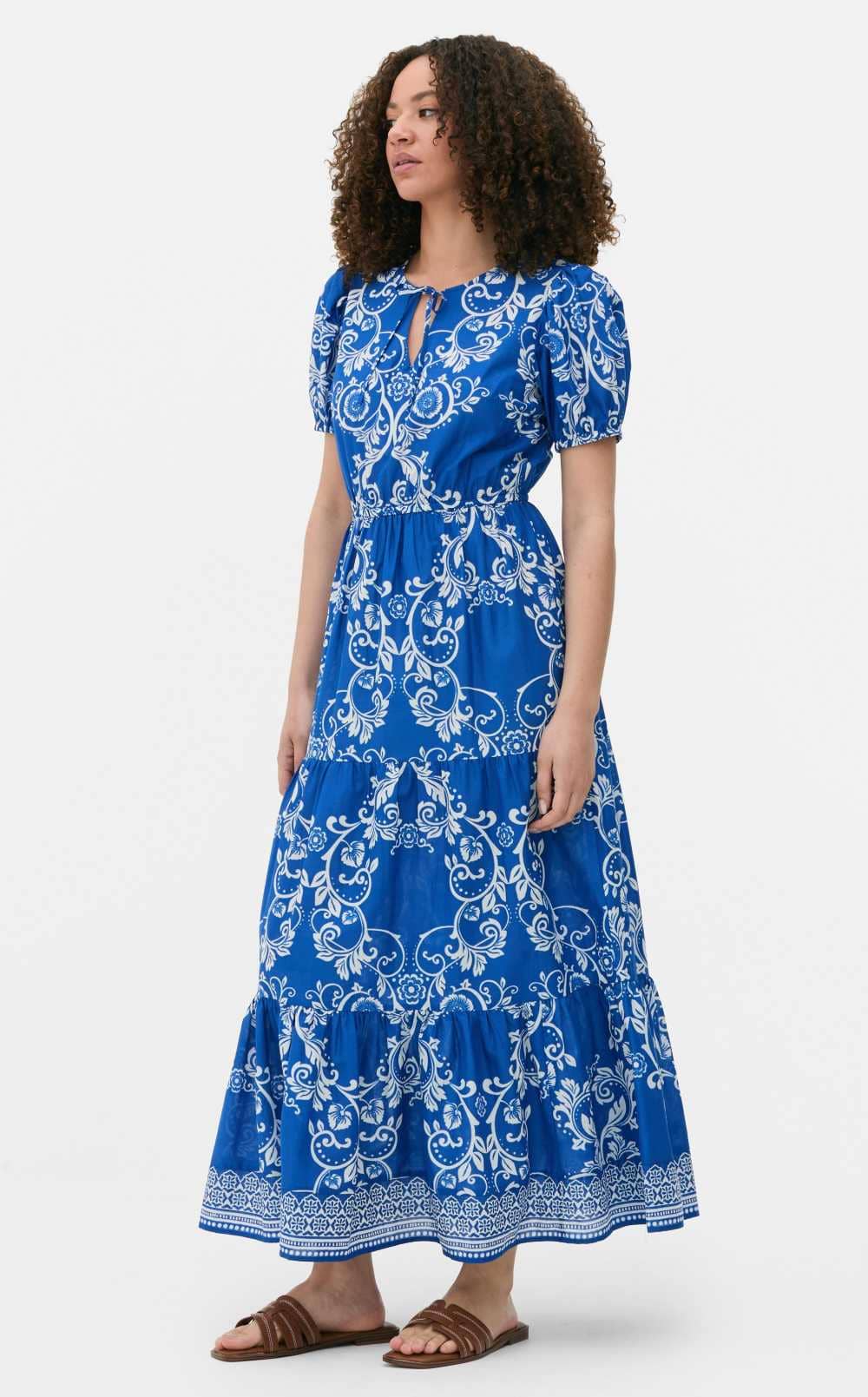 Vestido largo a capas con estampado de cachemira de Primark