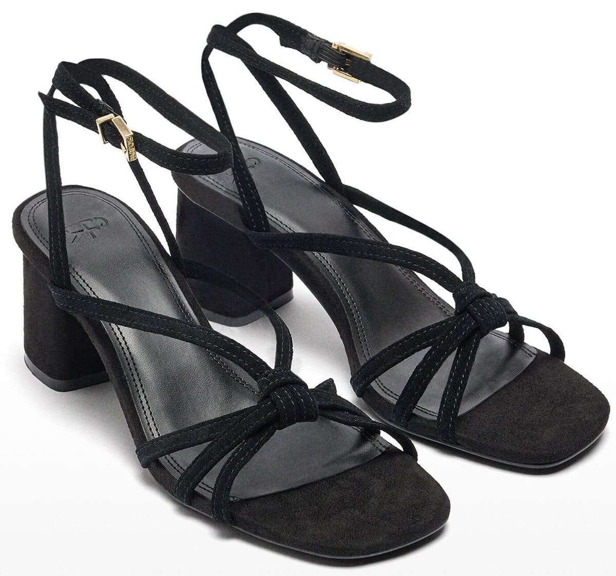 Las sandalias de piel con tiras en color negro de Parfois