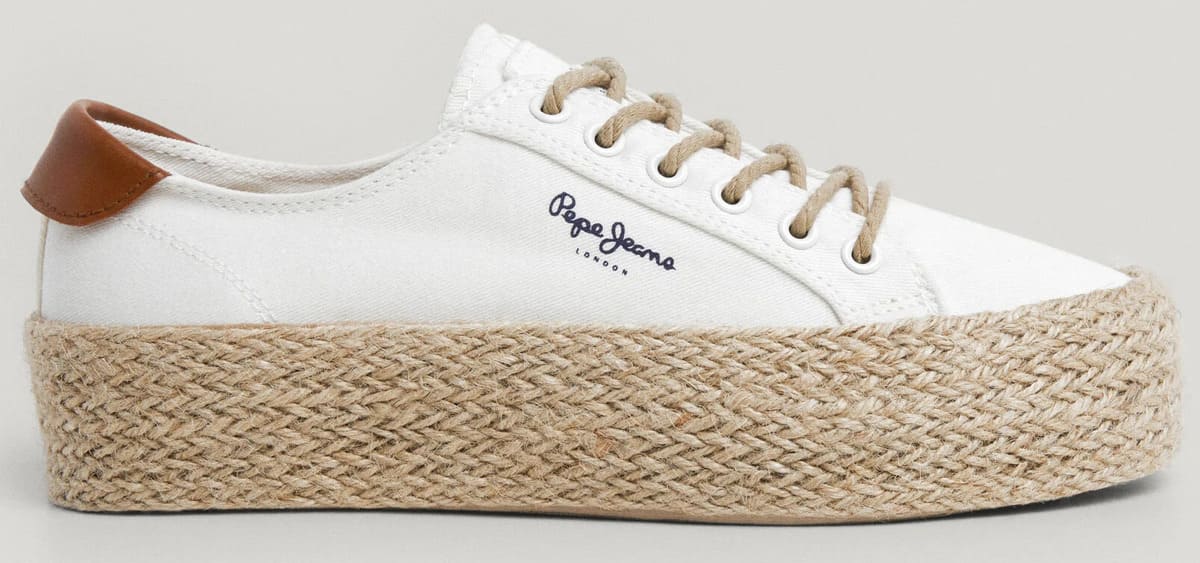 Las zapatillas con plataforma y detalles de yute de Pepe Jeans