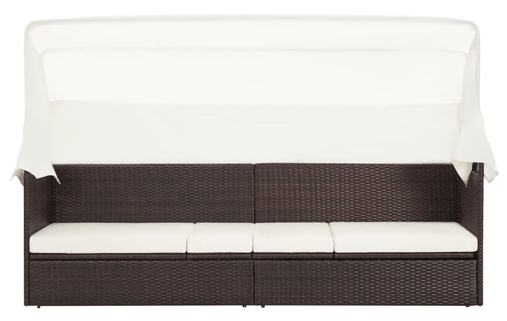 El sofá de exterior con dosel ratán sintético marrón de Leroy Merlin