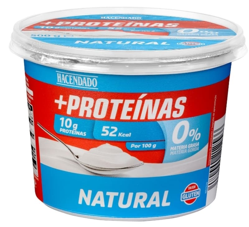Postre lácteo natural +Proteínas Hacendado
