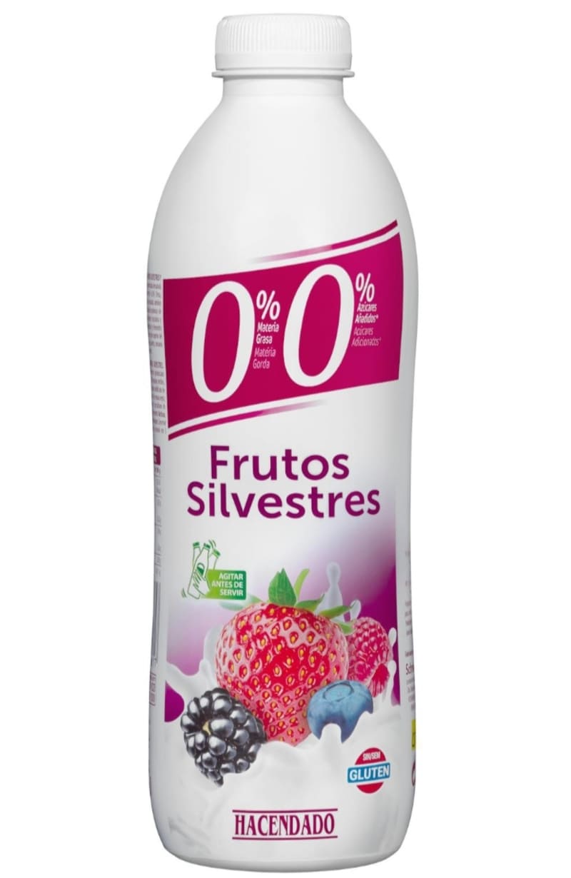 Yogur líquido desnatado Frutos Silvestres Hacendado