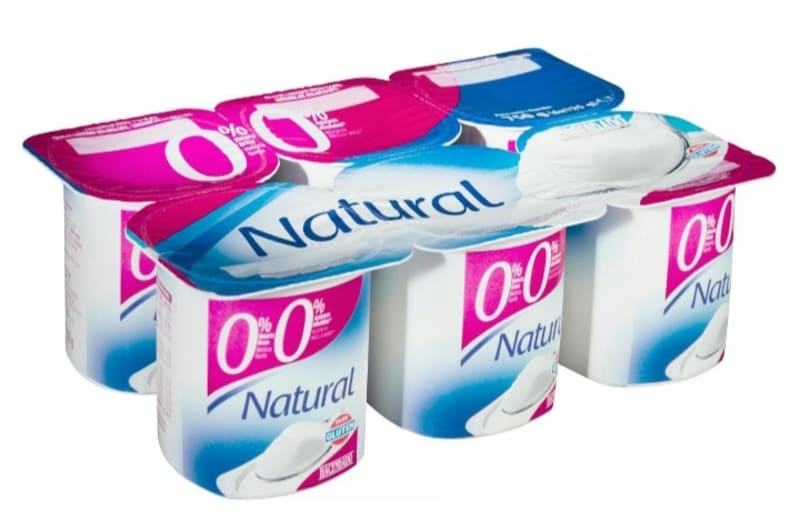 Yogur natural Hacendado 0° m.g 0 sin azúcares