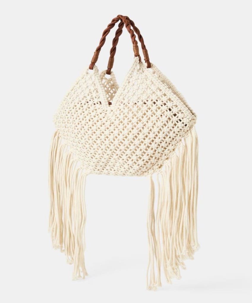 Bolso trenzado crochet con flecos, Tintoretto