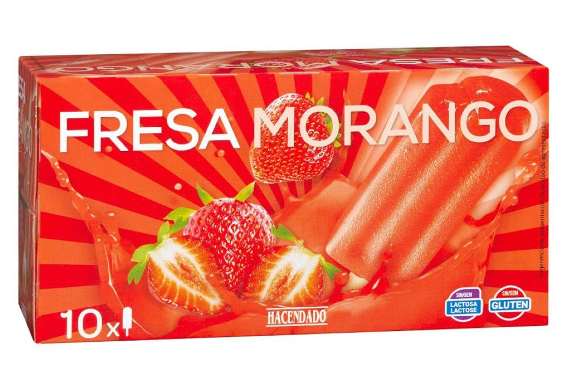 Helado de fresa Hacendado