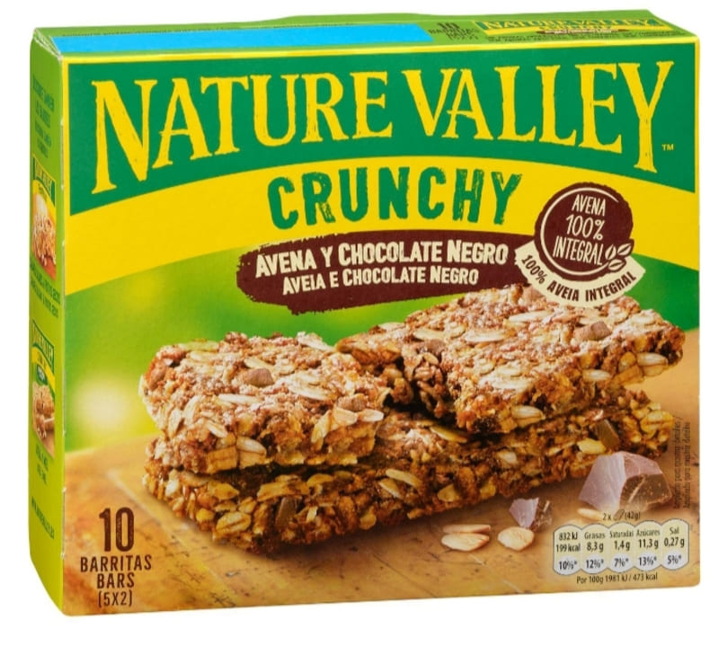 Barritas de avena Crunchy Nature Valley con chocolate negro