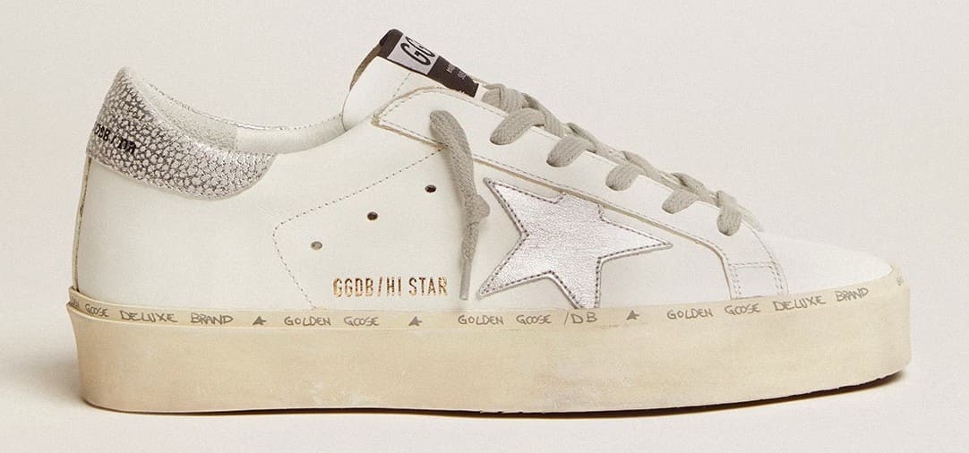Hi-Star para mujer con estrella y talón plateado metalizado de Golden Goose