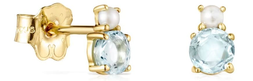 Los pendientes de oro con topacio y perla Mini Ivette de Tous