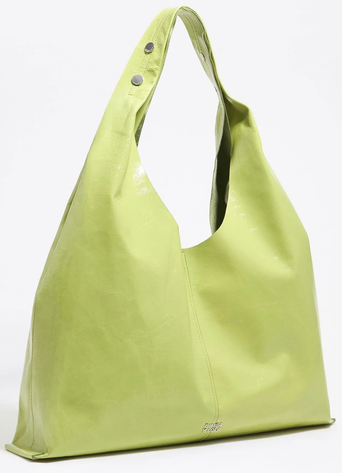 El nuevo bolso paper bikini maxi de piel en color lima de Bimba y Lola