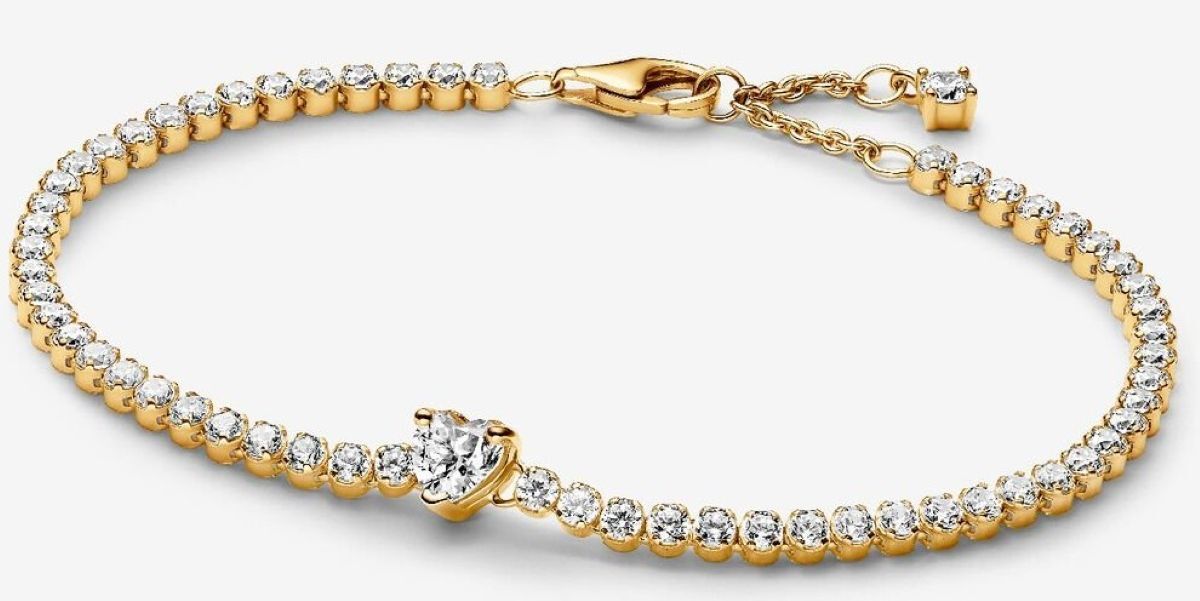 Pulsera tenis corazón brillante de Pandora