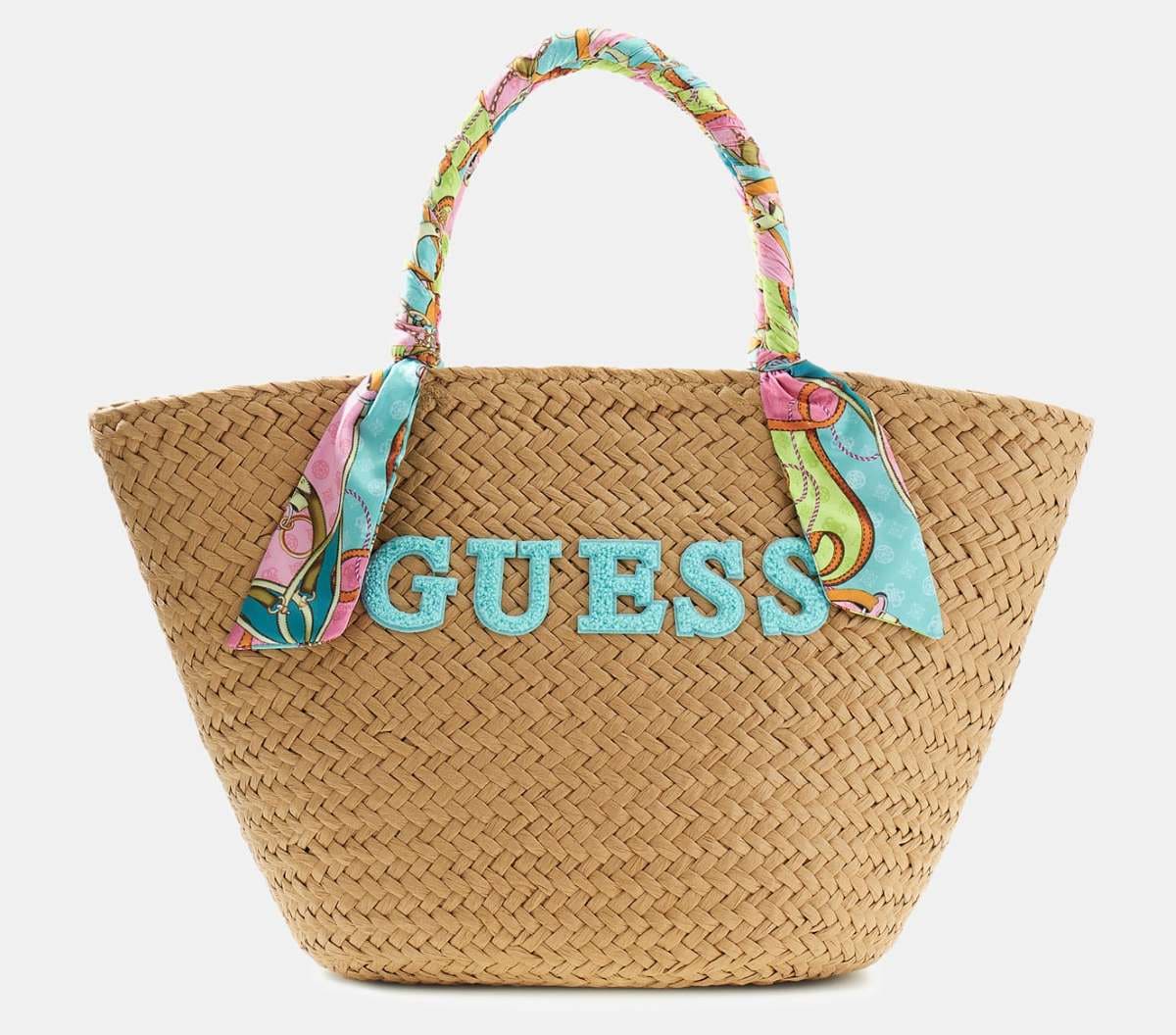 Capazo de playa de paja de Guess